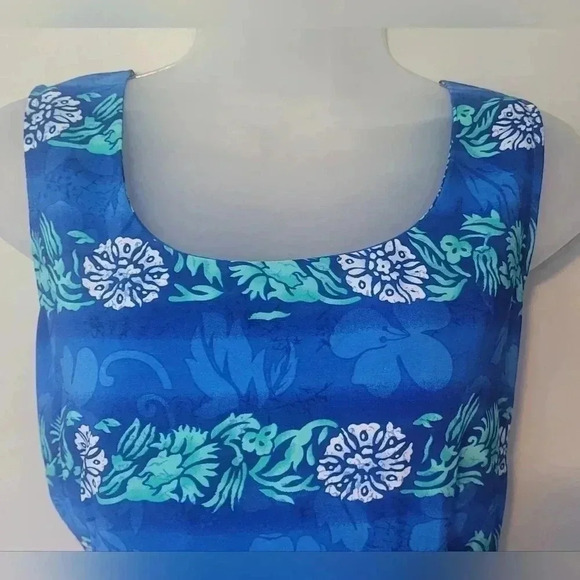 VTG Sag Harbor, Blue Floral Sheath Shift Midi dress Womens Sz 10 NWOT - Picture 4 of 10